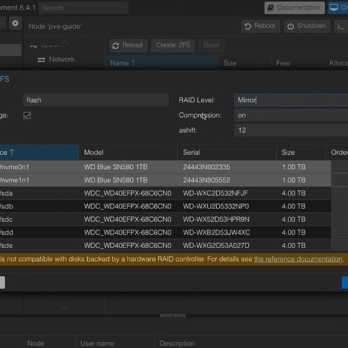 Proxmox ZFS Mirroring